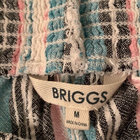 BRIGGS Linen Blend Striped Women’s Shorts Size M - Picture 10 of 11